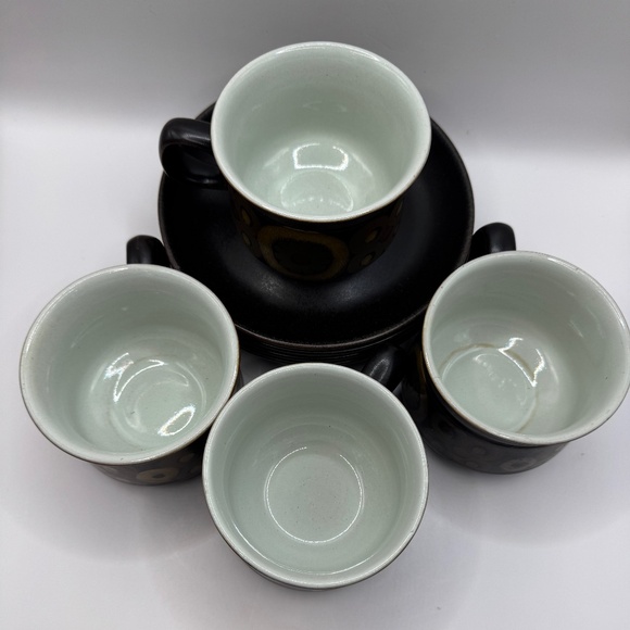 Denby Arabesque Short Coffee Cup and Saucer Set of 4. - Picture 3 of 13